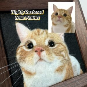 Custom Handmade Lifelike Wool Felt Photo Frame for Pets (Cats & Dogs) - Warm Pet Keepsake, Cute Premium Birthday Surprise Gift