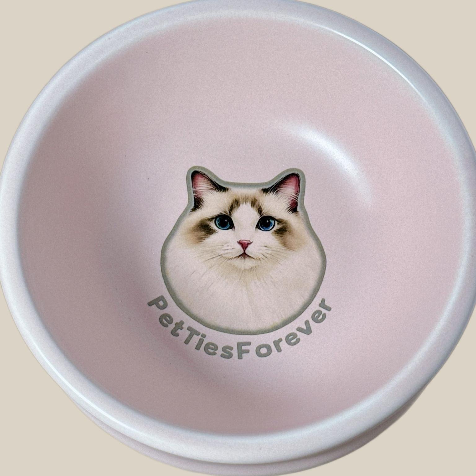 Elevated Ceramic Ice Cream Cone-Shaped Pet Food & Water Bowl - Neck-Friendly, Customizable with Pet Photo, Prevents Chin Discoloration & Protects Chin, Anti-Tip for Dogs & Cats - Image 4