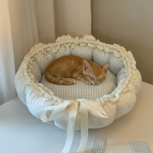 Handmade Petal Cat & Dog Bed - Cute Warm Nest for Your Furry Friends(Unique)
