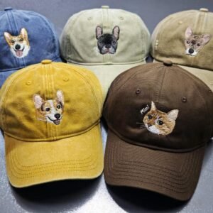 Paw-fect Custom Gift! Embroidered Baseball Cap with Your Dog or Cat's Face - Unique Gift for Pet Lovers